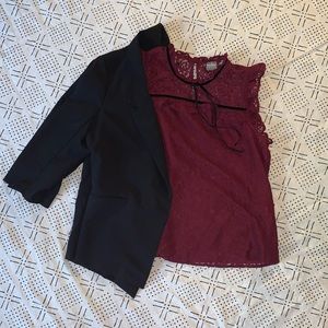 Beautiful Lace NY&C Burgundy Top *Only*